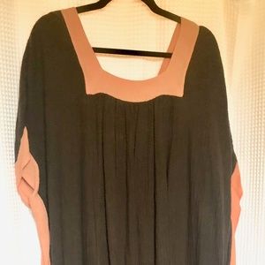 Dark Brown and Coral Caftan